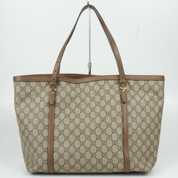 Gucci Tote Bag Beige Brown GG Supreme Shoulder Bag - Picture 1 of 8